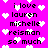 Bright pink background with white pixelated hearts scattered throughout, black text reading "i love lauren michelle reisman so much" repeated in two