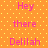 Orange background with yellow dots and pink text reading Hey there Delilah repeated in two