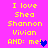Yellow text on bright pink background reads 'I love Shea Shannon Vivian AND: me!' with a blue heart, then repeats with purple heart.
