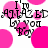 A 4-frame animated contact sheet showing a repeating pattern of pink circles and black text that reads "I'm All About Lovin' You" with visible pixelation and dithering effects.