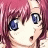 Anime-style character with pink hair and blue eyes on left, black background with white text on right.