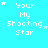 Pixelated text 'Your My Shooting Star' on cyan background with white stars, showing animation changes in star positions across frames.