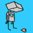 Pixelated character with envelope head stands on blue background, holding small pink object; red display text fragments "ILY more than u will eva know..." and "but you don't even care."
