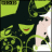 A 2x2 contact sheet of a pixelated animated icon featuring green text and abstract character elements on dark backgrounds with gray transparency.