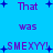 Blue background with purple text and blue plus symbols arranged in a pattern, displaying repeated phrases and punctuation