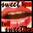 Animated contact sheet of a kissing lips icon with repeated text elements in red and black, displayed across five frames on a gray background.