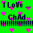 Green background with pink heart shapes and repeated text elements in dark blue, arranged in a pattern