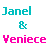 animated buddy icons featuring 'Janet & Veniece' text and 'Besties for life' with heart symbols, displaying subtle animation changes across frames