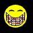 A static contact sheet of a yellow smiley face icon with braces, surrounded by multiple text variations in red, yellow, and orange on a black background.