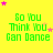 Green text reading "So You Think You Can Dance" on a bright yellow background with scattered pink and orange stars.