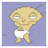A 54x54 pixel animated buddy icon featuring a cartoon baby character in a diaper against a purple background, with adjacent text reading "I know you think I'm a sexy beast" on a white background.