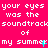 Pixelated text repeats across a bright pink background with cyan accents on some letters.