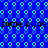 A 4-frame animated contact sheet showing a blue background with light blue circular patterns and repeated black text "SWIM AWAY!" across two rows of frames.