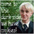 Pixelated image of a person with light hair in dark clothing against green foliage, paired with text blocks on black and gray backgrounds.