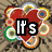 A static image of a of six identical red heart-shaped icons with colorful circular borders, each containing a word or phrase in bold white text on black background