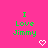 Green text 'I Love Jimmy' on bright pink background with white pixelated heart symbols, static image.