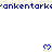 Blue pixelated text 'ankentark' repeats horizontally across white background with blue heart icons positioned above and below the text