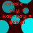 Red text on dark background with cyan circles; repeated phrases 'cassie + olly + kay-kay = BFFNA' in pixelated font across four identical