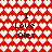 Red and white pixelated heart pattern background with black text "I Love Alex" repeated in four quadrants.