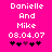 Pixelated text on bright pink background with five heart symbols, two versions differ in heart color sequence.