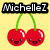 Pixel art fruit-themed buddy icons with text labels on a yellow background, featuring cherries, raspberry, and pineapple characters.