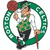 Green circular Celtic logo with a leprechaun figure holding a basketball and cane, next to an orange basketball on white background.