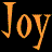 A contact sheet of 11 animated frames showing repeated orange text "Joy" on a black background with one gray transparency placeholder.