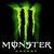 Green clawed 'M' logo with dripping effect above 'MONSTER ENERGY' text on black background, displayed in a
