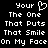Pixelated white text on black background with a heart symbol replacing 'o' in 'Your', arranged in two
