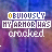 Animated contact sheet of a pixelated text-based icon showing "OBSUOUSLY MY ARMOR HAS CRACKED" with color variations across frames on a purple-blue gradient background.