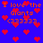 Blue background with orange text reading "I love the Giants" and repeated heart symbols in red, arranged in a pattern