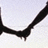 Pixelated black wing-like shapes on white background with cyan text overlay reading 'He's my best friend but I'm afraid that if I tell him everything it will ruin all we have.'