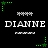 Pixelated green star animations and repeated 'DIANNE' text on a black background with gray pixelated lines.