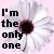 Pixelated image with black text reading "I'm the only one" over a flower graphic on pink background.