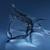 Pixelated blue-toned static image of a figure in motion against a gradient background with no visible text or distinct features.