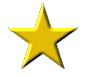 Five yellow stars with 3D rendering on gray background, varying in size and orientation across two