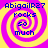 A static digital image with a yellow and purple spiral background and blue text reading "AbigailR27 rocks so much" in four identical quadrants.