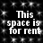 Black background with white pixelated text reading "This space is for rent" repeated in four quadrants, each with slight variations in text clarity and background noise.