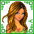 A 4x4 contact sheet of pixel art frames showing a woman's face, torso, legs, and text phrases about love in green font on white backgrounds with green borders.