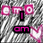 Pixelated image with pink and black text on a gray striped background featuring heart shapes.