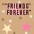 Pixelated image with brown background, pink and yellow stars, and three lines of text: "FRIENDS FOREVER", "ALLISON AUDREA REYNOLDS", and "LINDSAY MARIE NOGELSANG".