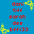 Blue background with red text names and yellow square icons arranged in a pattern, showing animation changes in icon positions