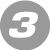 Gray circular icon with white number 3 centered on a solid gray background.