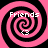 Four identical pink and black spiral patterns arranged in a , each containing white text "Friends" at the top and "CS" below it
