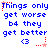 Blue pixelated text repeats across a white background with red and blue decorative elements, including hearts and dots.