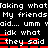Black background with white pixelated text repeating phrases and red horizontal bars obscuring parts of the text.