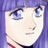 Pixelated anime-style character with purple hair and blue eyes, next to black background with white text reading 'AnimeIM' and 'com' in pixelated font.