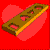 nine pixelated frames shows a brown wooden shape with cutouts against a red background, with blue, green, and yellow blocks moving into place