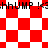 Red and white checkered pattern with repeated 'shhUMP !<shhUMP !<' text, transitioning to a diamond pattern with the same text.