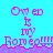 Pixelated text on cyan background with purple accents, showing repeated 'Ow en is my Romeo!!!!' in pink and purple lettering across multiple